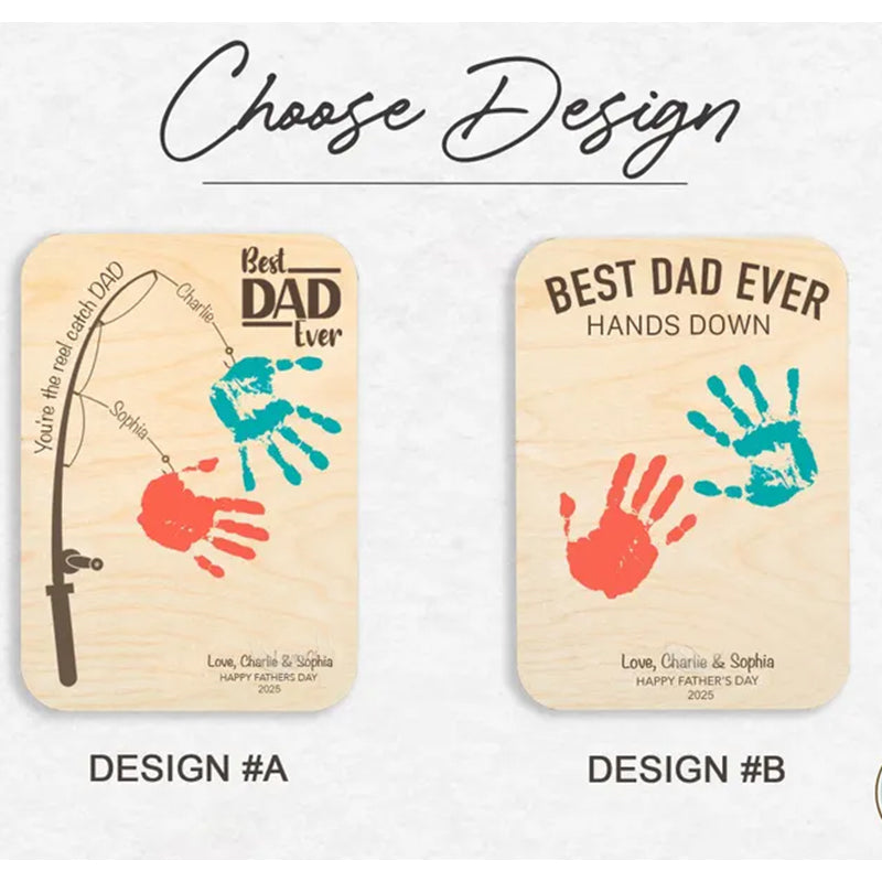 Fishing Handprint Sign, DIY Handprint Sign, Personalized Gift from Kids