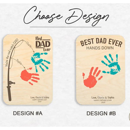 Fishing Handprint Sign, DIY Handprint Sign, Personalized Gift from Kids