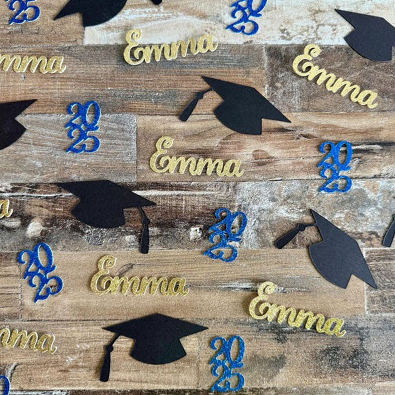 2026 Graduation Confetti - Cursive Personalized 60 90 120 Pieces