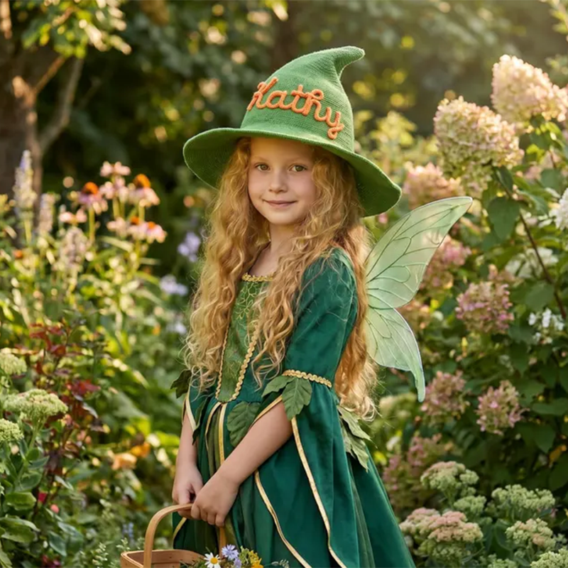 Custom Name Halloween Witch Hat, Personalized Kids Witch Hat