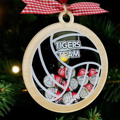 Personalized Volleyball Team Christmas Ornament Shaker