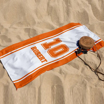 Baseball Custom Beach Towel, Personalized Towel