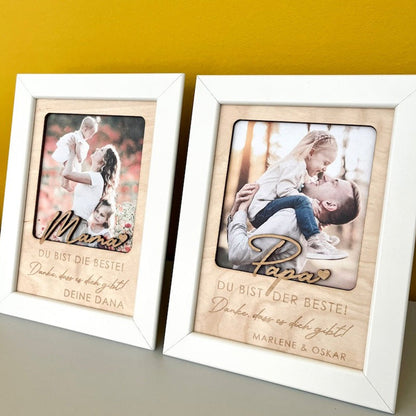 Birthday gift for dad - You're the best! Wooden picture with personalized engraving