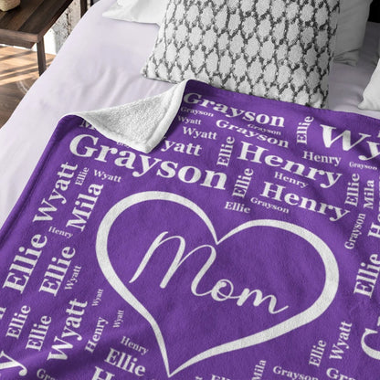 Personalized 1-16 Grandkid Names Blanket