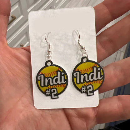 Personalized Softball Earrings | Gift for Softball Mom