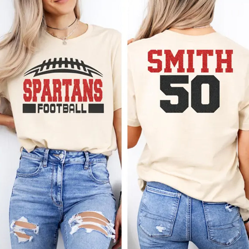 Football Glitter Shirt| Football Spirit Wear | Glitter Football T-Shirt