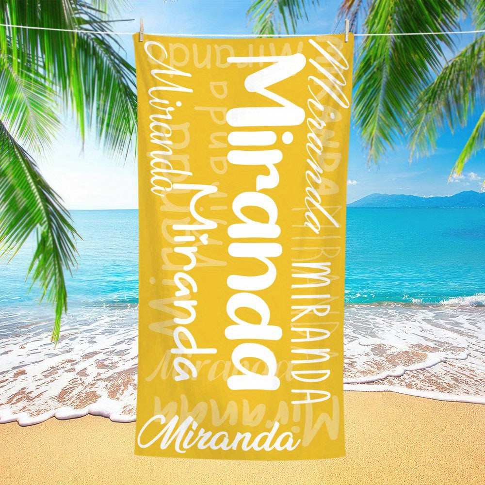 Custom Name Beach Towel - Personalized