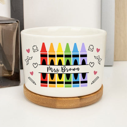 Personalized Teacher Plant Pot Ceramic Mini Planter Flower Pot Back To School