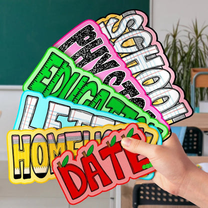 Personalized Cute Notebook Pencil Teacher Elements Letter