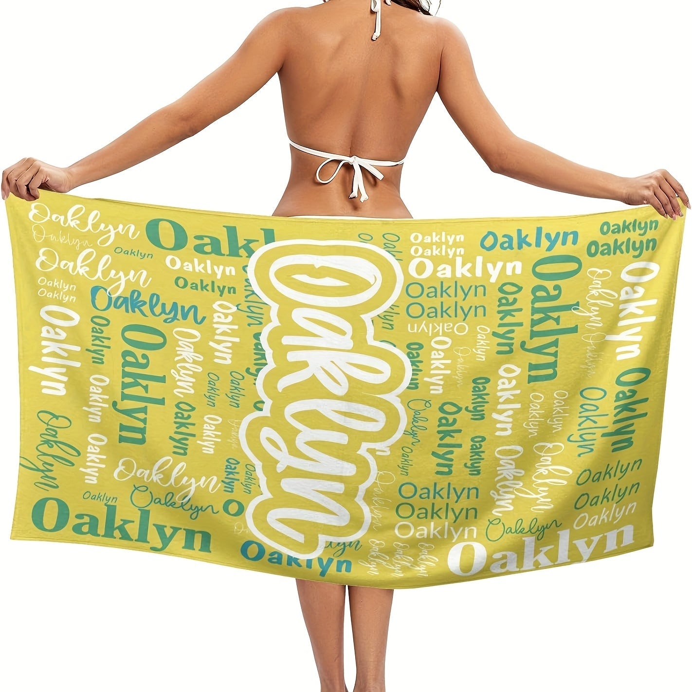 Custom Name Beach Towel 29''x58'' Personalized Name Beach Towel