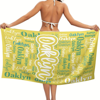 Custom Name Beach Towel 29''x58'' Personalized Name Beach Towel