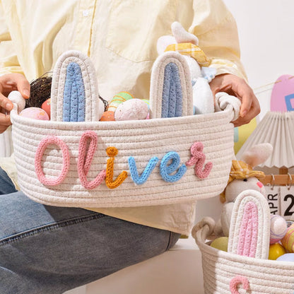 Personalized Easter Basket for Kids, Name Easter Bunny Basket
