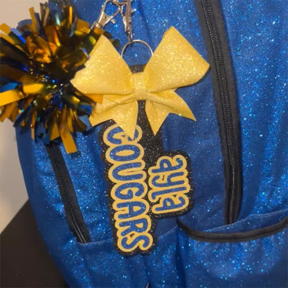 Cheer Bow Tag Backpack Team Name