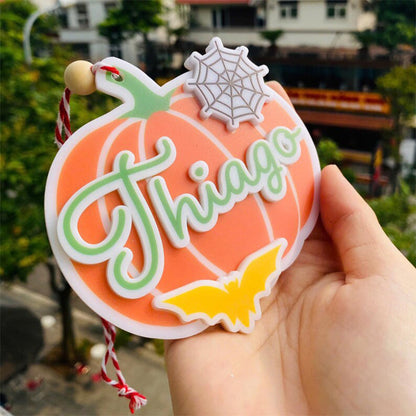 Personalized Pumpkin Basket Tags, Halloween Basket Tag
