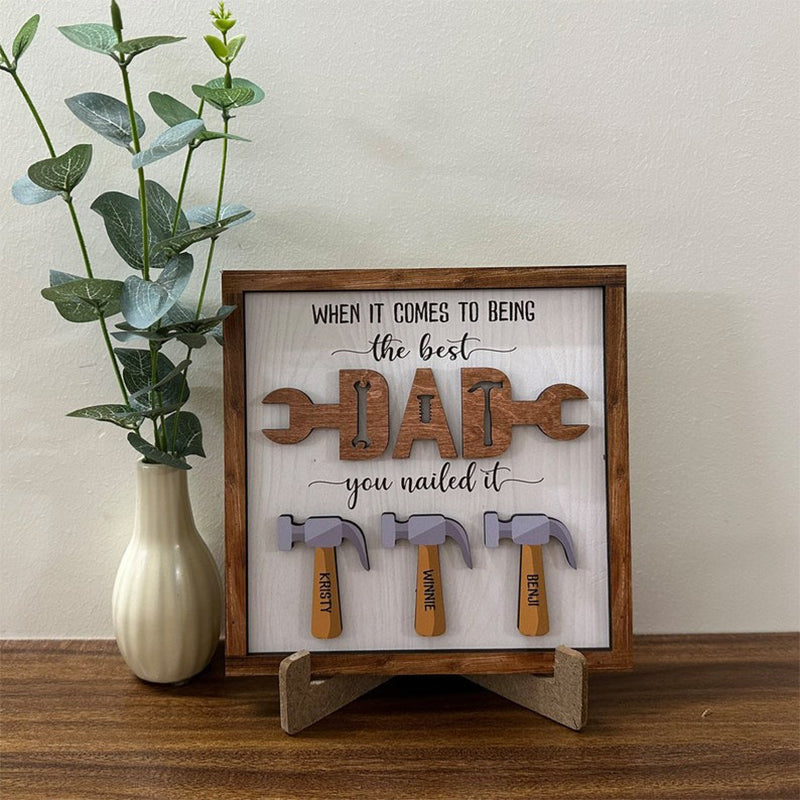 Personalized Father's Day Gift, The Best Dad Sign, Family Sign