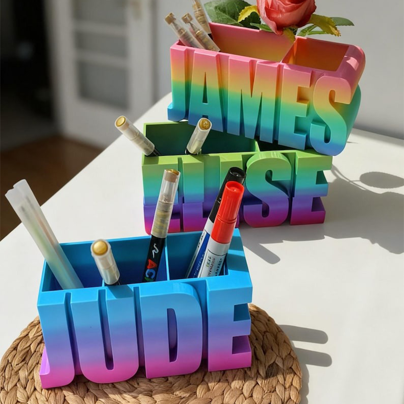 Personalized Rainbow Color Pen Holder