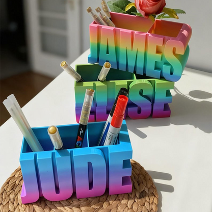 Personalized Rainbow Color Pen Holder