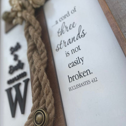 Personalized Three Strand Rope Wedding, Anniversary Gift