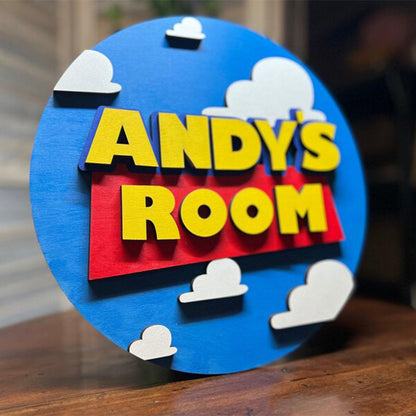 Handcrafted Customizable Toy Story Sign for Kid's Room