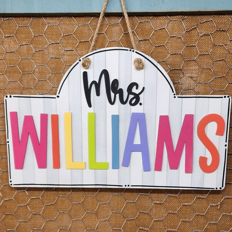 Personalized Teacher Door or Wall Sign, Classroom Sign, 3D or Print Teacher Name Sign
