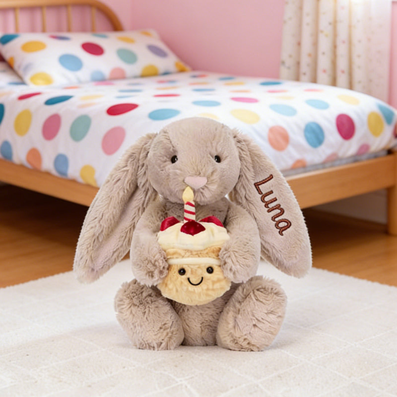 Personalised Easter Embroidered Bunny Rabbit,Custom Bunny Rabbit Plush Toy