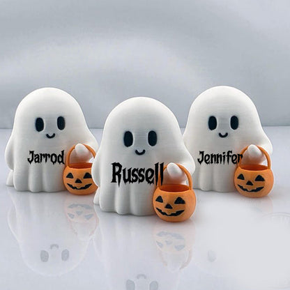 Cute Tiny Trick or Treat Ghost - Halloween Decoration Desk Display