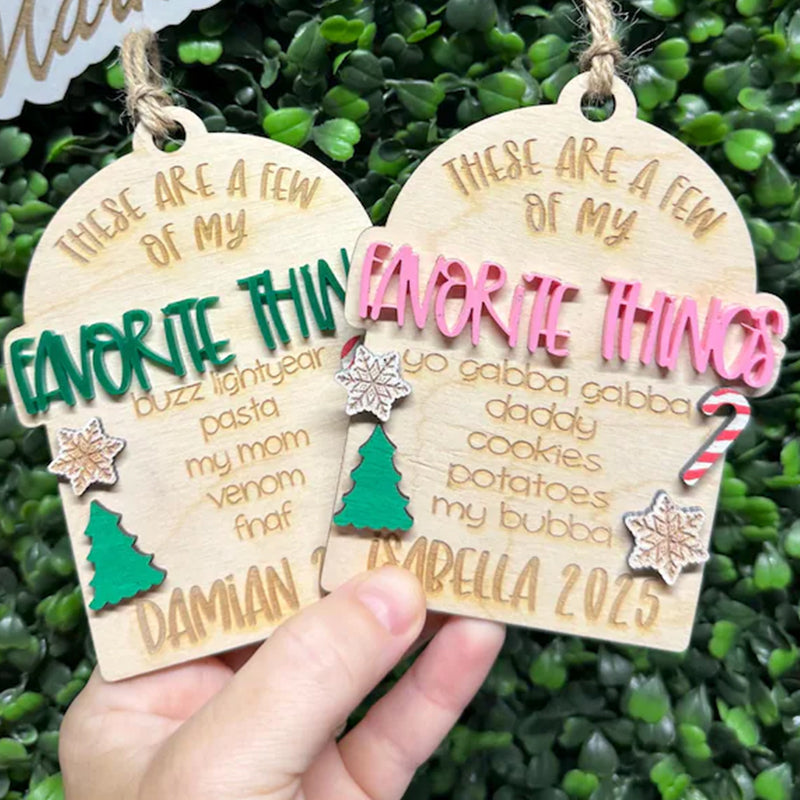 Custom Kid's Christmas Ornament, My Favorite Things