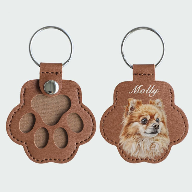 Personalized Pet Photo Keychain: Custom Dog Cat Memorial Fur Keepsake