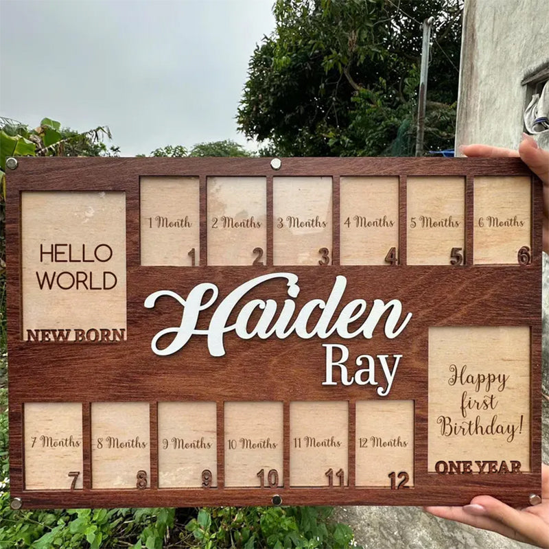 Personalized Baby First Year Picture Frame, Baby Picture Frame Graduation Gift