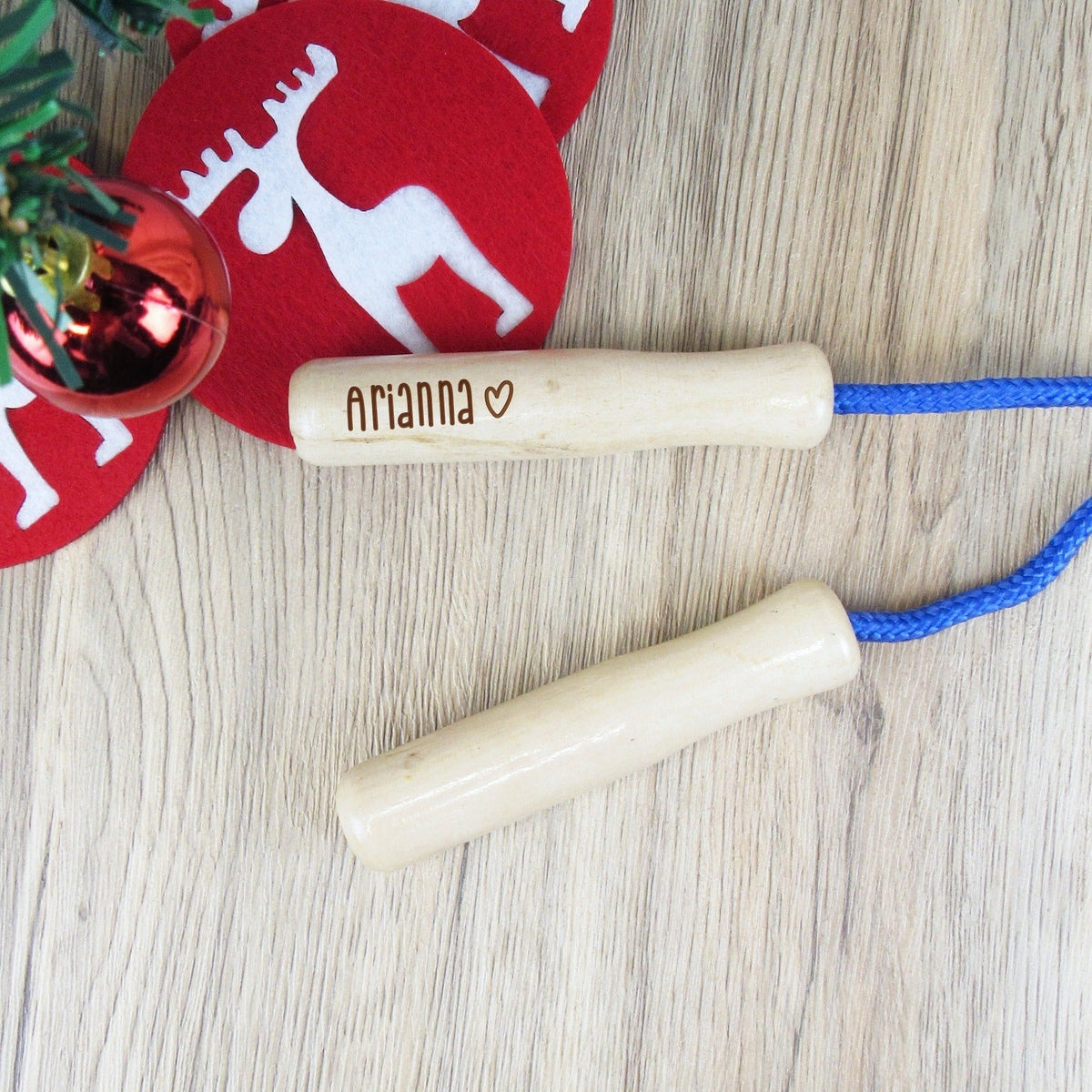Personalised Wood & Coloured Children's Skipping Rope with Any Name
