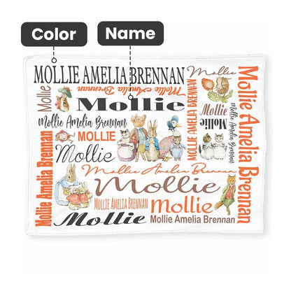 Personalized Peter Rabbit Print Easter Blanket