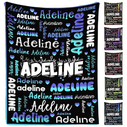 Name Text Soft Flannel Blanket with Name