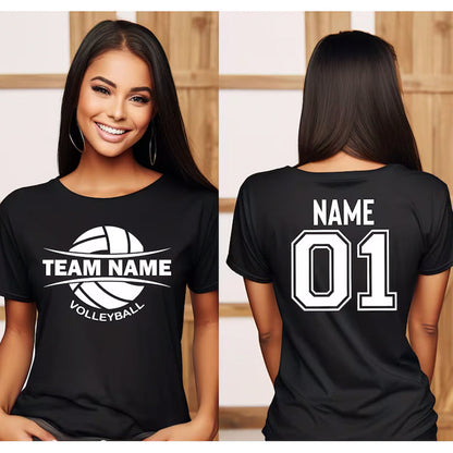 Custom Volleyball Sports Team T-Shirt with Your Text and Number