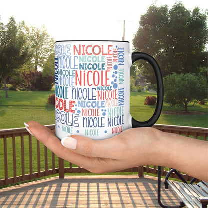 Repeating Name Personalized Mug Birthday Gift for Dad Custom Coffee Mug