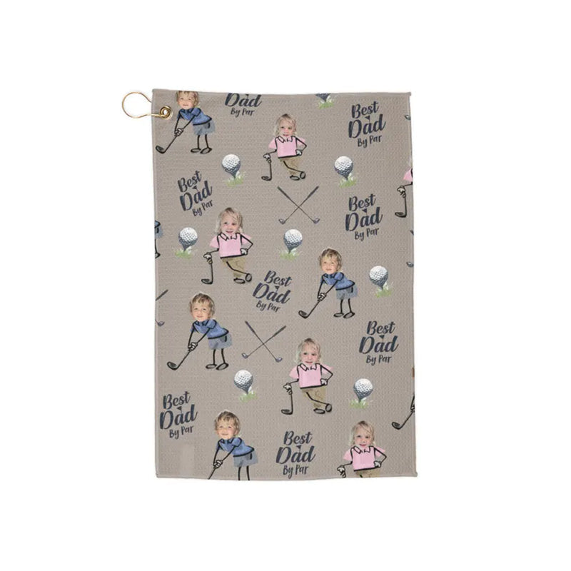 Custom Golf Towel With Kids Photo, Golf Lover Gift