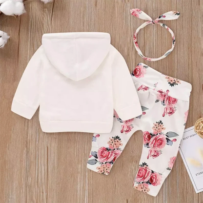 Baby Girl Flower, Personalized Winter Clothes Set, Infant Christmas Outfit