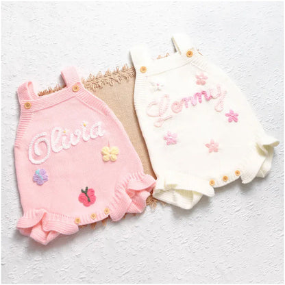 Personalized Baby Girl Romper, Custom Baby Name Romper