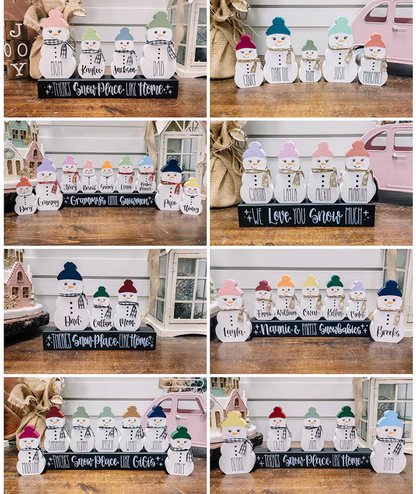 Personalized Snowman Block - Chunky Snowman Blocks