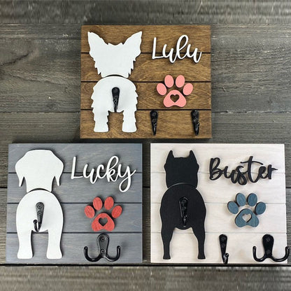 Custom Shiplap Dog Leash Holder, Personalized Leash holder