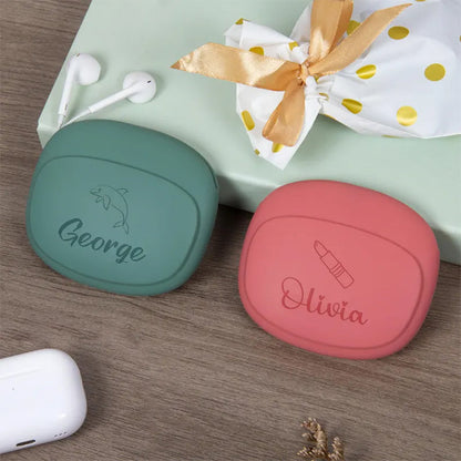 Custom Engraved Silicone Storage Pouch, Personalized Portable Coin Purse Wallet
