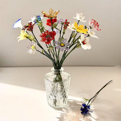 Glass Birth Month Flowers, Birth Flower Bouquet