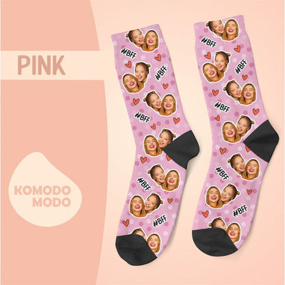 Custom Face Socks, Personalized Best Friends Photo Sock