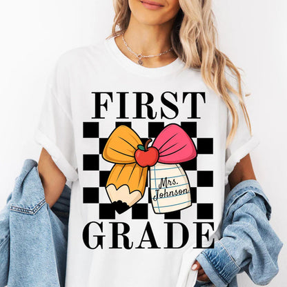 Custom First Grade Teacher Shirt, Comfort Colors 1st Grade Teacher Name Shirt
