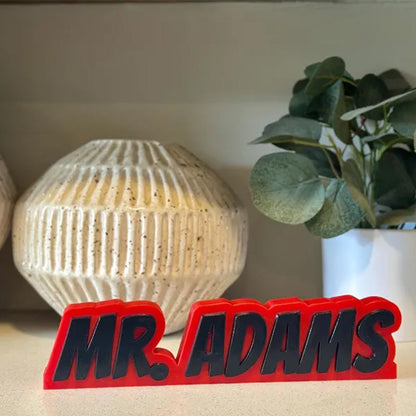 Personalized Teacher Name Plate