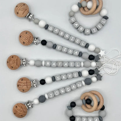 Pacifier Clip Personalized, Pacifier Holder, Binky Clip, Baby boy gift