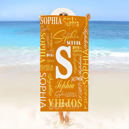 Customized Beach Towel, Fashionable Personalized Beach Blanket with Name