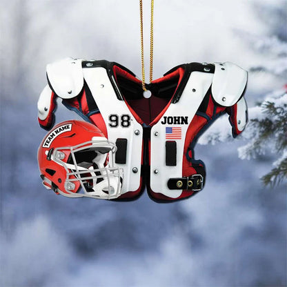 Personalized American Football Christmas Ornament
