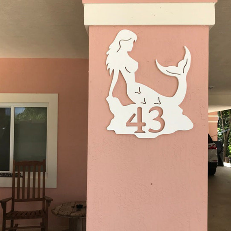 House Number Plaque , Personalized Sign, Outdoor Decor, Coastal Themed Custom Sign