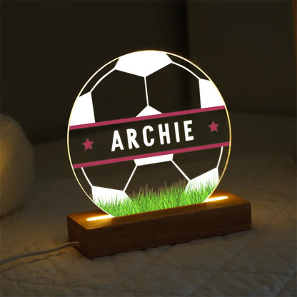Personalised LED Football Lamp, Football Night Light Gift