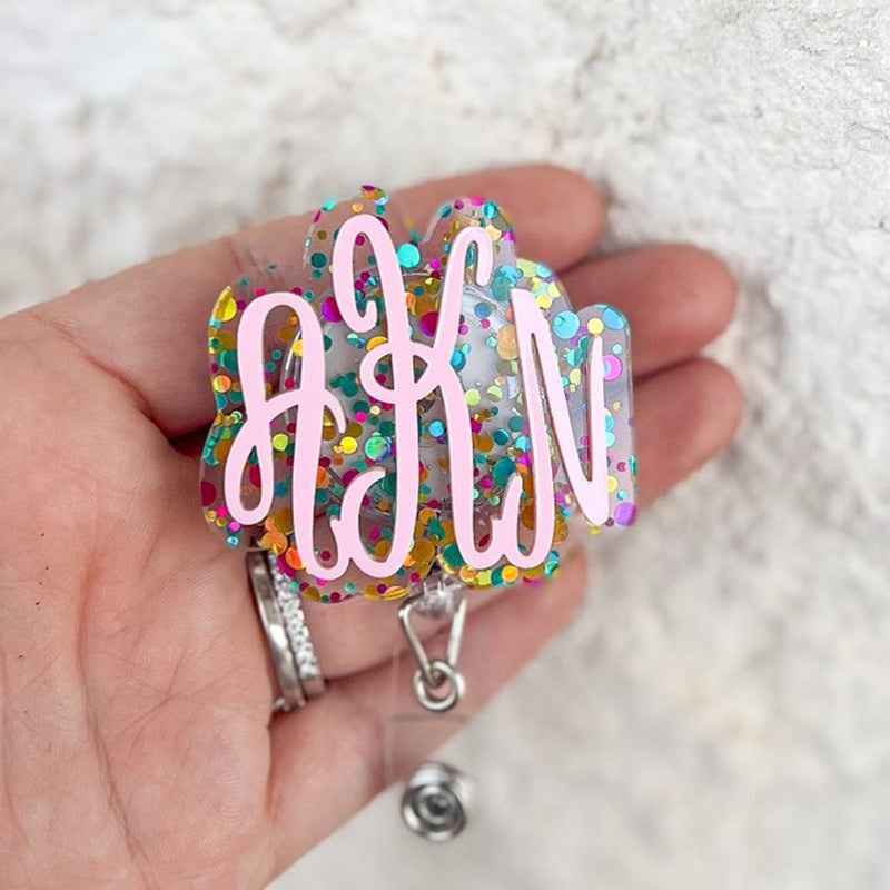 Badge Reel, Nurse Badge Reel, Teacher Badge Reel, Monogram